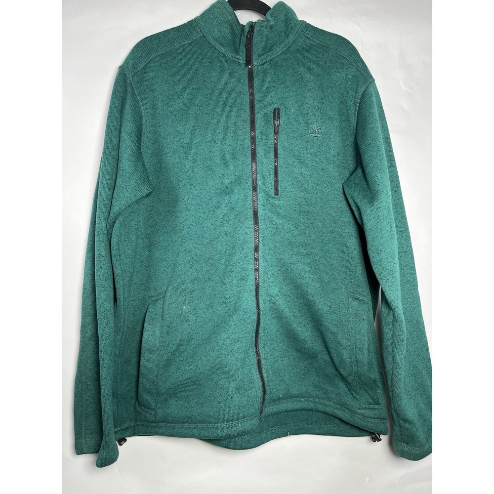 TIMBERLAND Green Speckled Slope Full Zip Jacket Men's Size XL Outdoor‎ Fall EUC